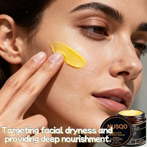 Organic Grass-Fed Beef Tallow Balm with Raw Honey - Moisturizing Cream for Soft, Smooth Skin - Tallow and Honey Balm for Face,Natural Formula for Dry & Sensitive Skin (2)