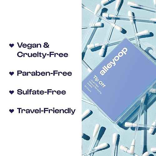 Alleyoop Cotton Swabs for Makeup, Tip Off Liquid-Filled Makeup Removing Swabs (24 Count, 3 Pack) - Easy-To-Use & Space Saving Makeup Remover - Disposable Cotton Tips for Eye, Lip, Eyebrow, & Eyeshadow