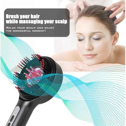 3-in-1 Hair Scalp Massager Comb - Rechargeable Cordless Portable Scalp Care Brush with Essential Oil Applicator, Gentle Scratching & Kneading Massage for Hair & Scalp Nourishment, Fit for Men & Women