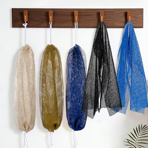 African Net Sponge 5-piece exfoliating Scrub is Suitable for All Skin Types,Bath Sponge for The face and Body, Durable and Gently Exfoliation