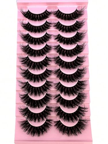 Faux Mink False Lashes 10 Pairs - Nude/Cat Eye/3D Styles
