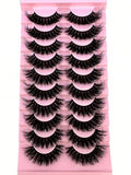 Faux Mink False Lashes 10 Pairs - Nude/Cat Eye/3D Styles
