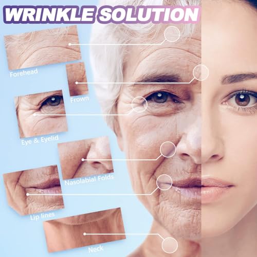 Sfuchin Wrinkle Patches - Face Tape 160 Multipurpose Pre Cut High Elastic Kinesiology Full Face Tape for Wrinkles - V Line Tape - Forehead 11 Frown Eye Lip Chin Neck Chest Wrinkle Pads