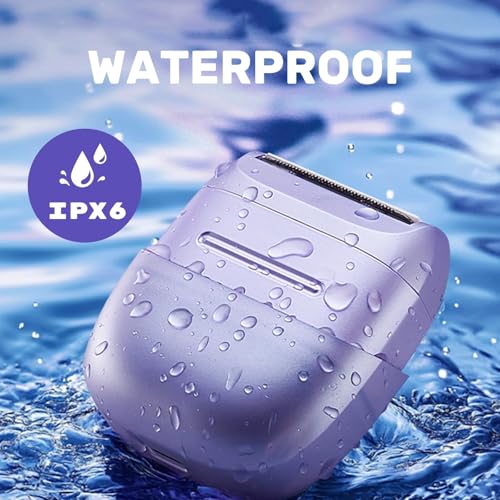 Electric Razors for Women, Waterproof Wet Dry Mini Electric Shaver for Women - Cordless Rechargeable Foil Shaver for Hair Removal, Legs, Face, Body, Bikini,Sensitive Skin, Teens (Purple)