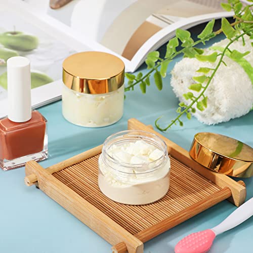 12 Pack 8 oz Clear Plastic Jars with Gold Lids