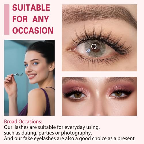 10 Pairs Cat Eye Lashes - Wispy Faux Mink D Curl