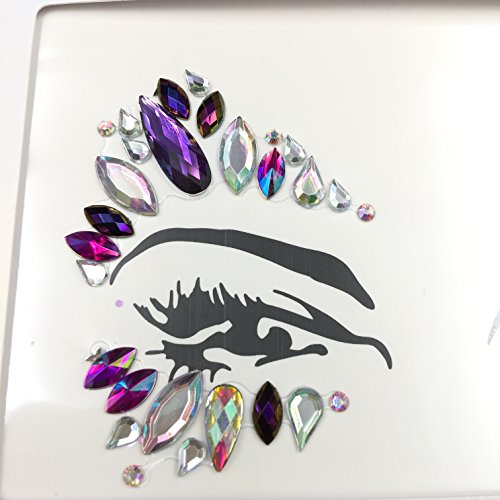 Topz Purple Face Gems Stickers - Festival Halloween Jewels