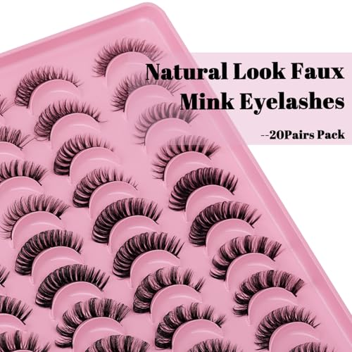 False Eyelashes 20 Pairs 3D Mink Lashes 5 Styles Reusable