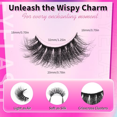 10 Pairs 3D Fluffy Cat Eye Mink Lashes - Reusable Handmade