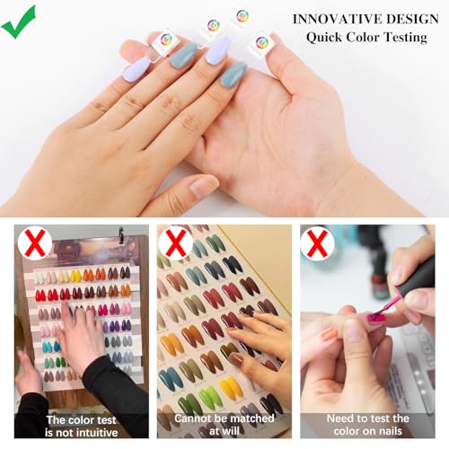 C12rtive Magnetic Nail Tips 120PCS - Premium Acrylic False Nail Display Tips for Gel & Polish, Easy to Color, Durable, Professional Use