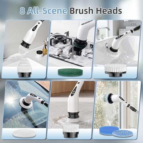 Electric Spin Scrubber 3-Speed with 8 Brush Heads