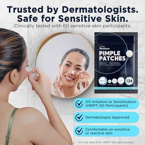 Pimple Patches for Face - 134 Count Hydrocolloid Acne Patches - Zit, Blemish, Cystic Acne Dots & Dark Spot Treatment - Invisible Clear Pimple Patch Stickers for Forehead, Chin, Nose, 3 Sizes (S, M, L)