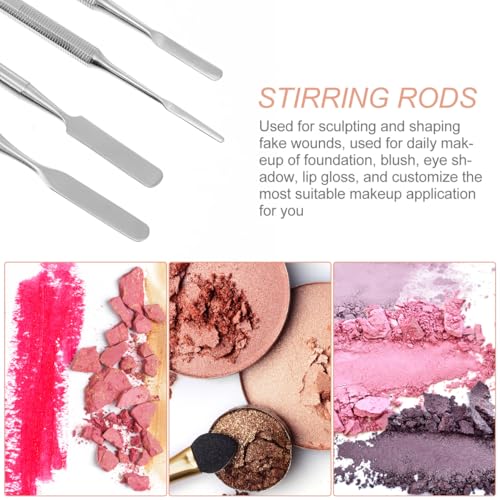 4-Piece Stainless Steel Makeup Spatula Set for Mixing Cosmetics