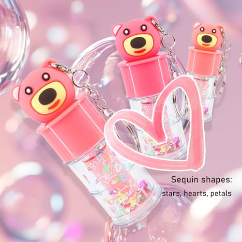6Pc Hydrating Lip Gloss Set – Bear Design Shimmer & Sequins