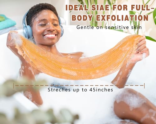 African Net Sponge Exfoliating Body Scrubber 2-Pack (Yellow & Dark Green)