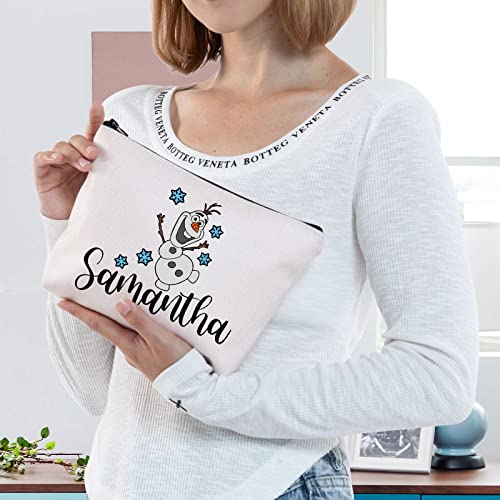 BWWKTOP Snowman Olaf Cosmetic Makeup Bag Olaf Fans Gifts Samantha Olaf Zipper Pouch Bag Olaf Merchandise (Samantha)