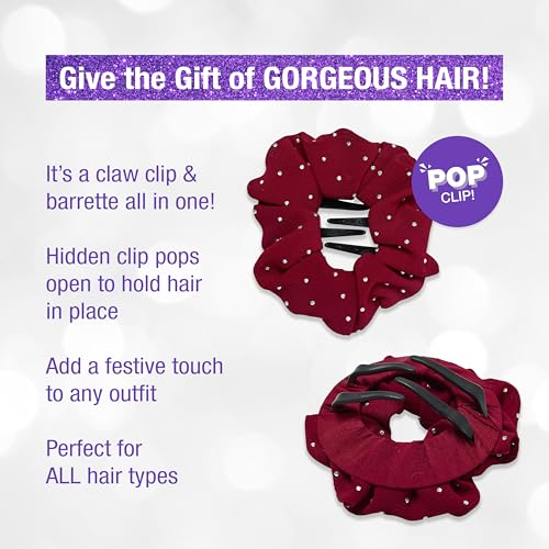 Scunci by Conair Pop Clip Barrette - Hair Accessories for Women - Claw Clips for Thick Hair - Beauty Gifts - Holiday Gifts Under 5-1 Count (Pack of 2)