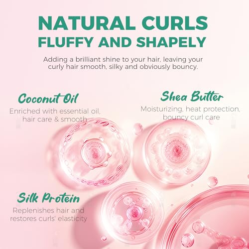 New Immetee Curly Hair Mousse with Coconut Oil & Silk Protein, Extra Moisture & Frizz Control, 200ml