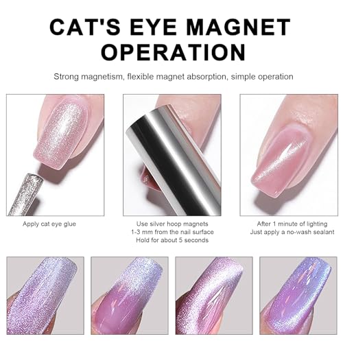 WOKOTO 38PCS Cat Eye Nail Art Magnet Set - Versatile Gradient Tools