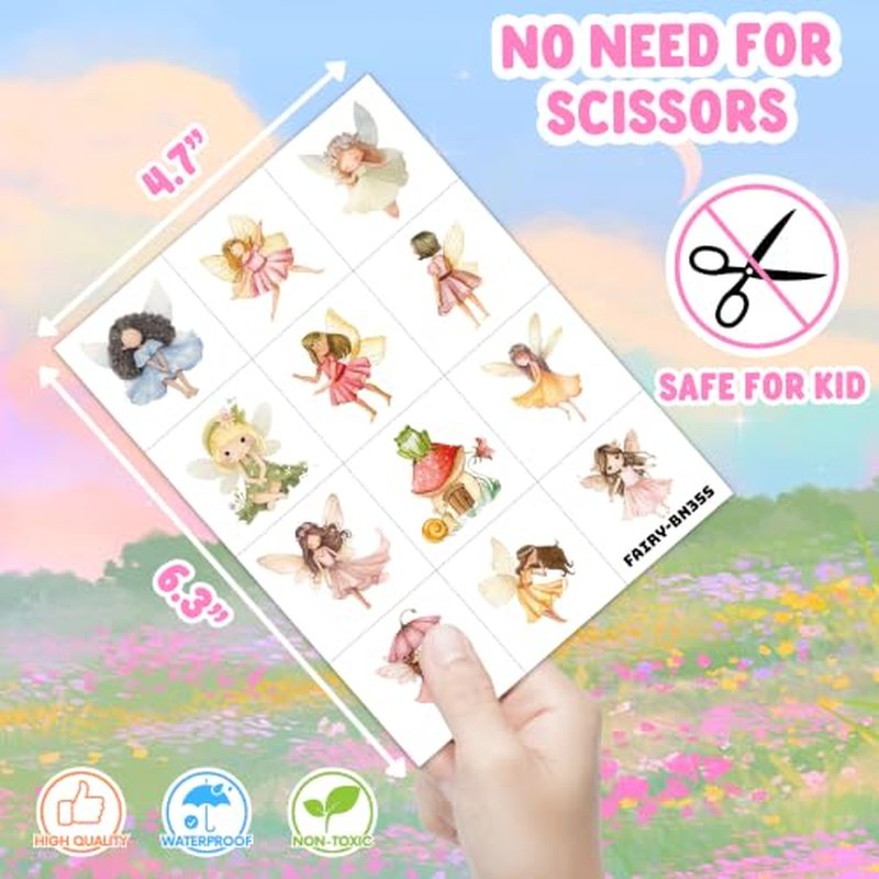 60 PCS Fairy Temporary Tattoos - Woodland Theme Birthday Favors