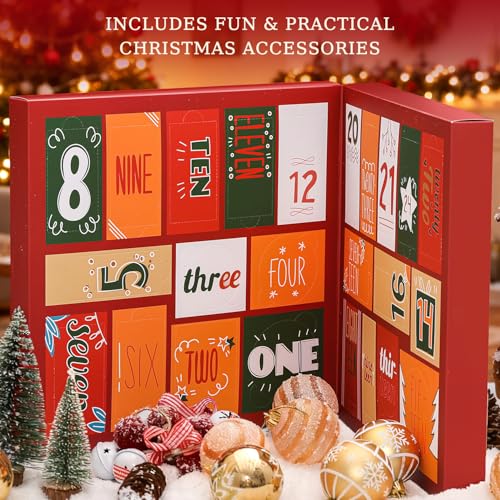BODY & EARTH # LOVE Advent Calendar 2025 Womens Christams Gifts, Advent Beauty Calendar for Teen Girls 24 Days Countdown Calendar Hand Cream Gifts Spa Bath Sets with Body Lotion, Santa Keychain, Red