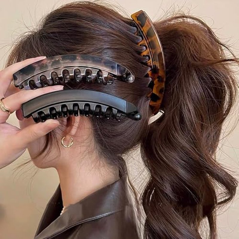 Banana Hair Clips for Women - 4 Pack Claw Clips