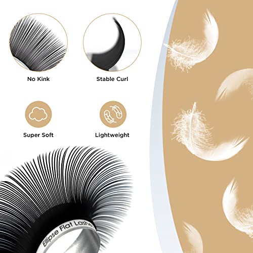 LASHVIEW Ellipse Flat Eyelash Extensions 0.20mm C Curl 10mm