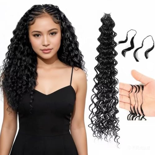 LOCSBYHAND Synthetic Curly Feather Crochet Hair 12 Inch 100 Strands - 1B