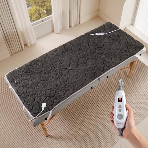 Bearhug 71x30 Massage Table Warmer - 5-Layer Sherpa Spa Heating Pad