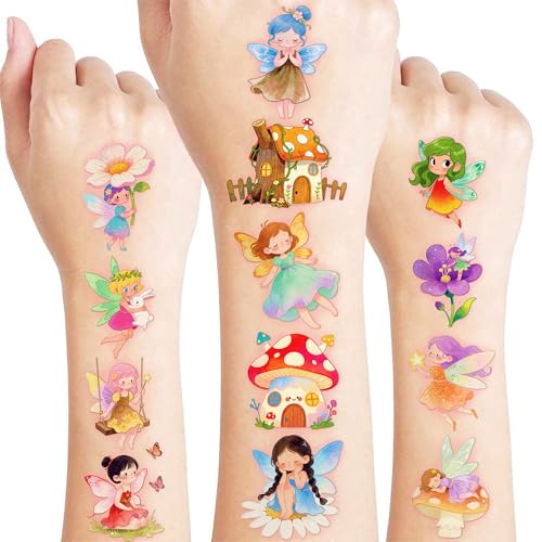 96 Fairy Temporary Tattoos for Kids - Pre-Cut Party Favors