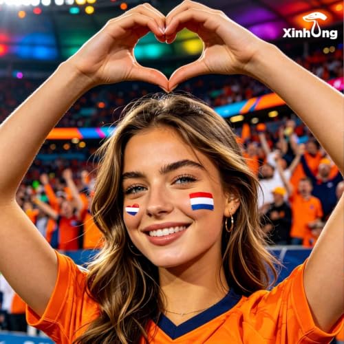 40 Pcs Netherlands Flag Temporary Tattoos - Waterproof Face Stickers