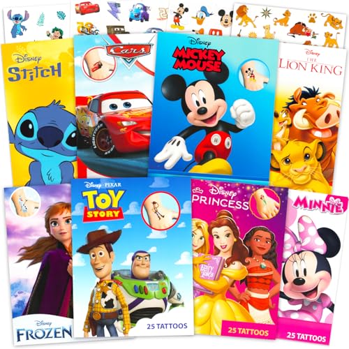 Disney Temporary Tattoos Party Favors Mega Assortment (8 Packs, 200 Count)