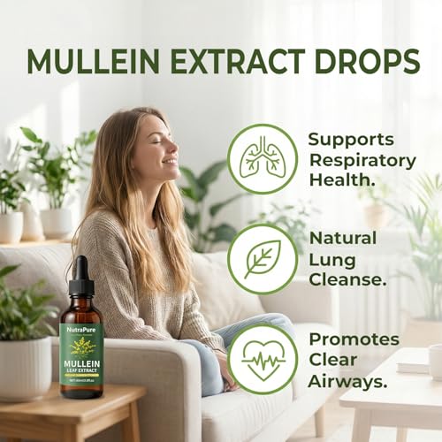 Organic Mullein Extract Drops for Respiratory & Immune Support - 2.0 fl oz