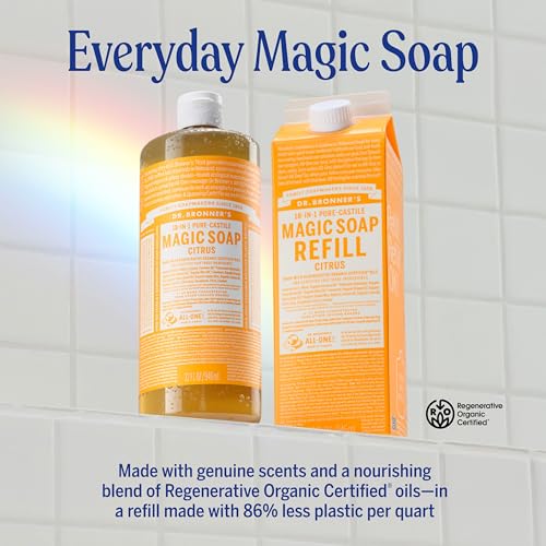 Dr. Bronner's Pure-Castile Citrus Soap - 32oz Vegan Multi-Use