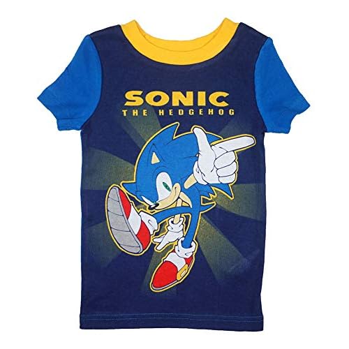 Sonic The Hedgehog Boys' 4 Piece Cotton Pajama Set