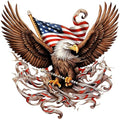 Eagle & USA Flag Temporary Tattoos - 6 Sheet Pack