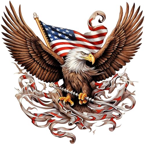 Eagle & USA Flag Temporary Tattoos - 6 Sheet Pack