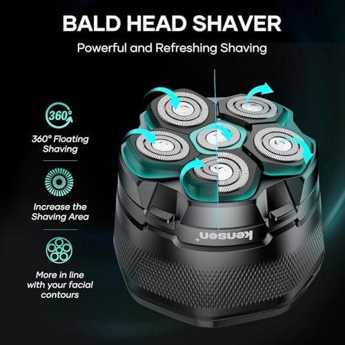6D Head Shaver Replacement Blades Magnetic Floating Razor Heads, Christmas Gift Wet & Dry Compatible, Precision Shaving, Waterproof & Skin-Friendly, Easy Blade Replacement for 6D Electric Shaver