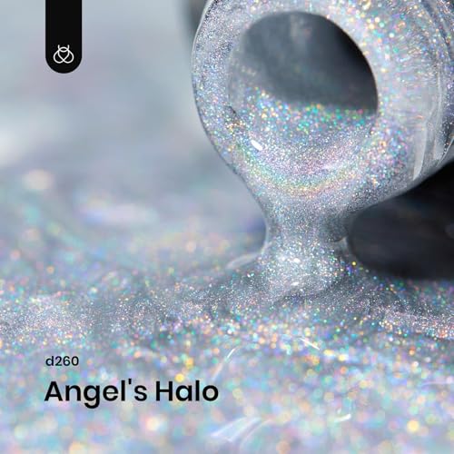 Beetles Rainbow Cat Eye Gel Nail Polish 15ml - Silver Glitter with Magnet