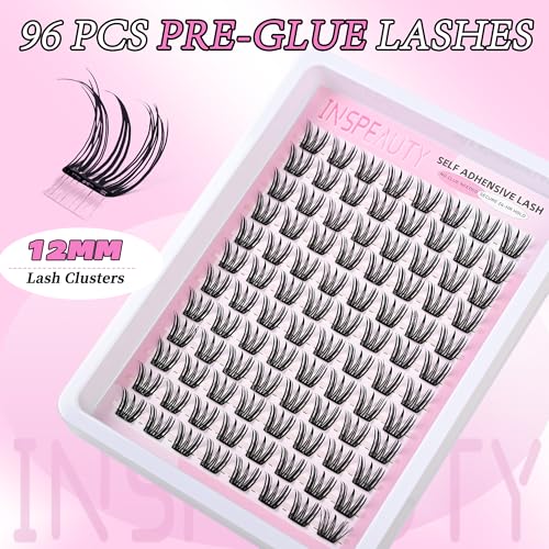 Self Adhesive Lash Clusters 12mm Wispy Manga Eyes - 96pcs Kit