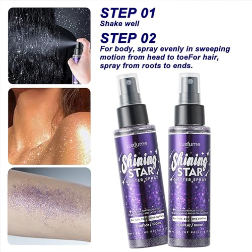 Joyeee Waterproof Body Glitter Spray - Long-Lasting Shimmer