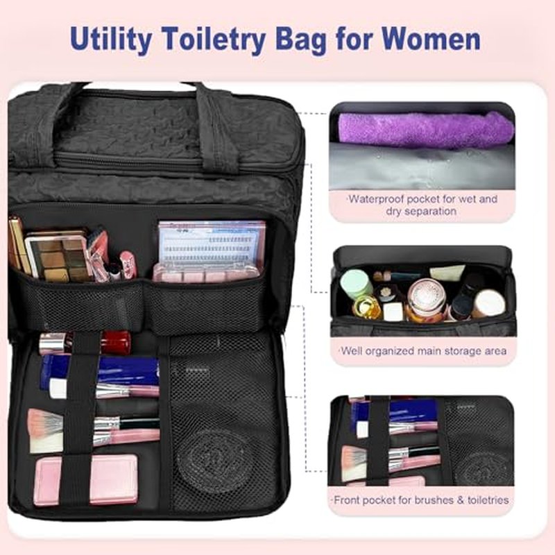 SMONT Large Makeup Organizer Toiletry Bag for Women Travel