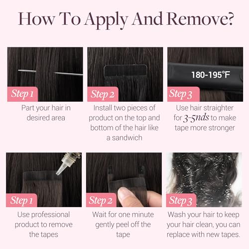 GOO GOO Tape in Hair Extensions Remy Human Hair, 20 Piece