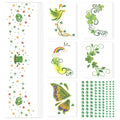 Green Leaves Freckles Temporary Glitter Tattoos for Women St Patrick's Day Glitter Shamrock Face Tattoo Stickers, Saint Patrick's Day Makeup St Patrick Day Accessories