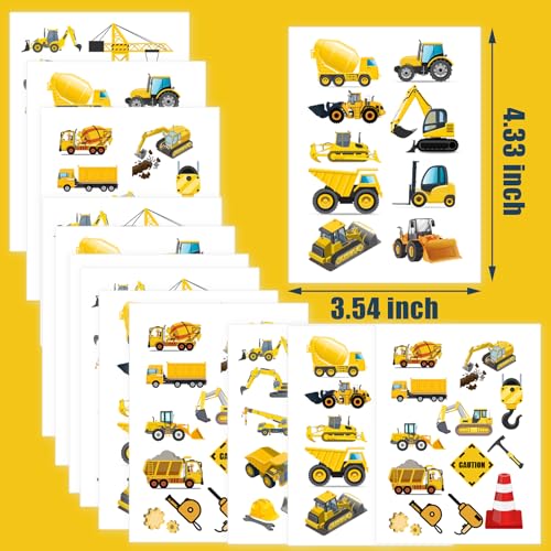 300pc Construction Temporary Tattoos Party Favors