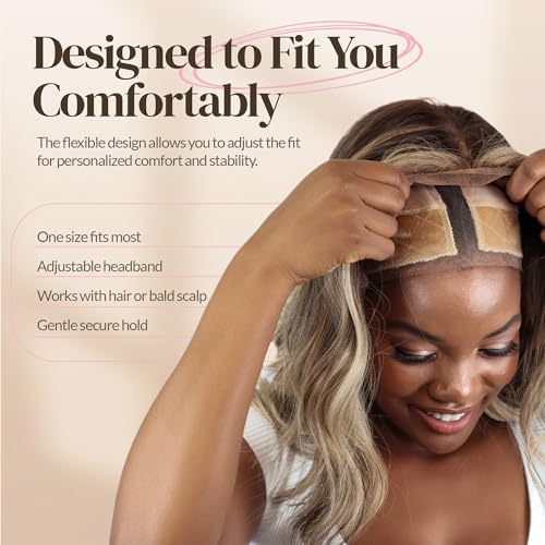 Milano Collection Adjustable Non-Slip Velvet Lace Wig Grip Cap - Nude