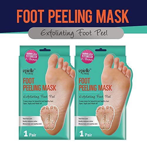 Epielle Exfoliating Foot Peel Mask - 2 Pairs for Cracked Heels & Calluses