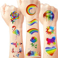 200+ PCS Pride Rainbow Tattoos Stickers LGBT LGBTQ Flag Decorations Accessories Temporary Sticker Pride Month Gay Birthday Party Gifts Boys Girls Men Woman Cute Fake Tattoo Themed Festival