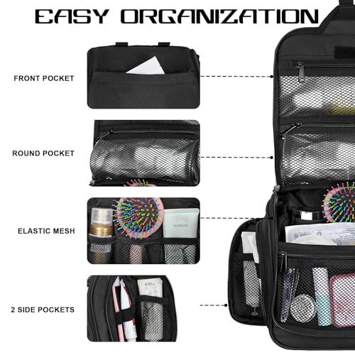Goloni Hanging Toiletry Bag, 10 Compartments, 360° Rotating Hook