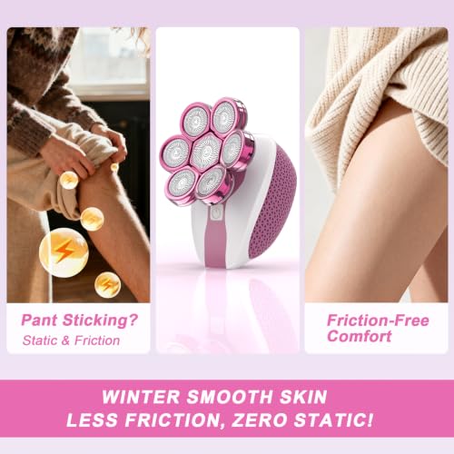 Women’s Electric Shaver with 7D Rotary Heads Waterproof Rechargeable Grooming Kit